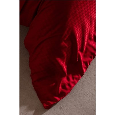 Lune King Size Bambu Saten Nevresim Takımı - Kırmızı