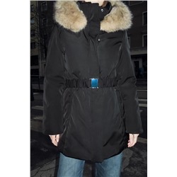 QUILTED ANORAK WITH FAUX FUR HOOD, WATER AND WIND PROTECTION