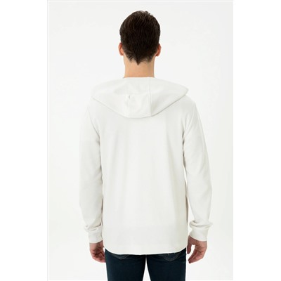 Erkek Taş Kapüşonlu Örme Hırka