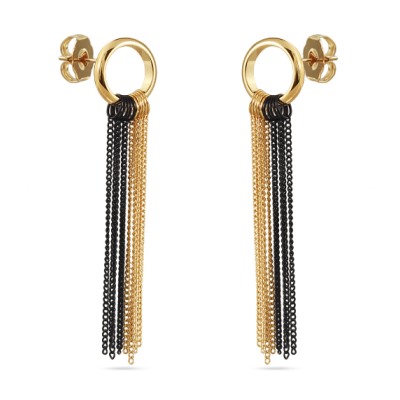 Серьги (покрытие золото, черный родий), Есть комплект