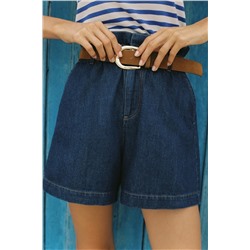 BELTED PAPER BAG BERMUDA SHORTS