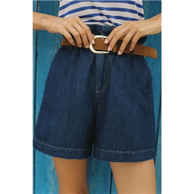 BELTED PAPER BAG BERMUDA SHORTS