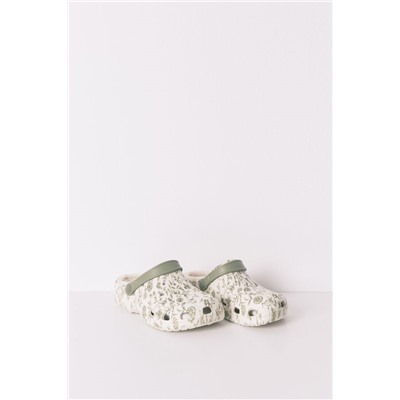 Zapatillas casa flores verde