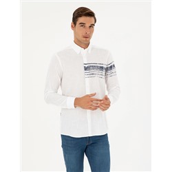 Lacivert Regular Fit Uzun Kollu Gömlek