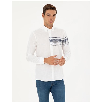 Lacivert Regular Fit Uzun Kollu Gömlek