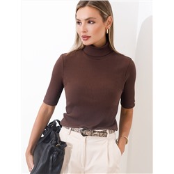 Водолазка из фактурного трикотажа в рубчик