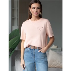 Свободная футболка с принтом из премиального хлопка с эластаном