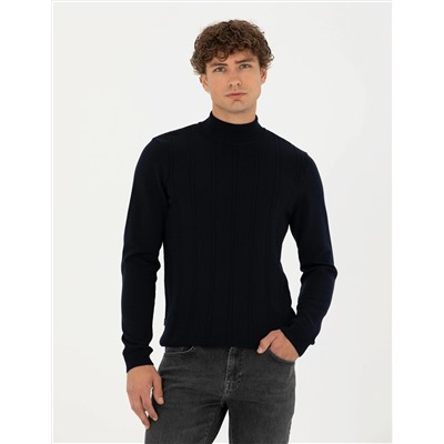 Lacivert Slim Fit Kazak