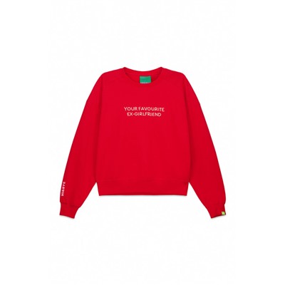 Sudadera corta lisa felpa algodón roja