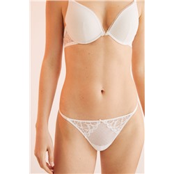 Tanga encaje tul blanco