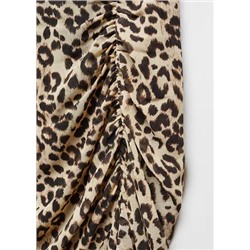 Falda leopardo detalle fruncido