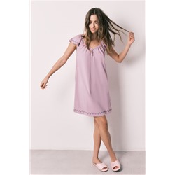 Camisón corto 100% algodón rosa