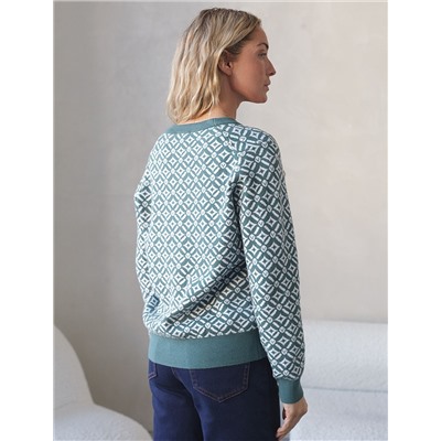 Жакет тонкой и эластичной жаккардовой вязки