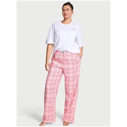 Victoria's Secret Flannel Short-Sleeve Long Tee-Jama Set