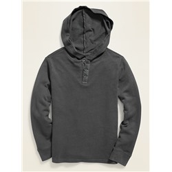 Dip-Dye Pullover Henley Hoodie for Boys
