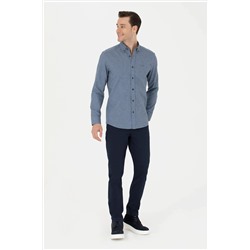 Erkek Lacivert Uzun Kollu Gömlek