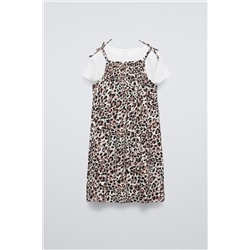 ANIMAL PRINT DRESS WITH COMBINED T-SHIRT