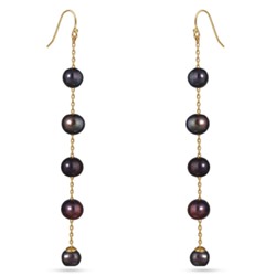 Серьги (жемчуг баклажановый 8мм; покрытие золото), Есть комплект