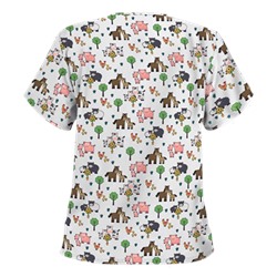 UA Country Time White Print Scrub Top