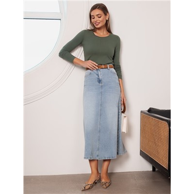 Лонгслив из премиального хлопка с эластаном