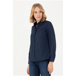 Kadın Lacivert Uzun Kollu Basic Gömlek