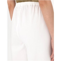 Beyaz Yüksek Bel Loose Fit Pantolon