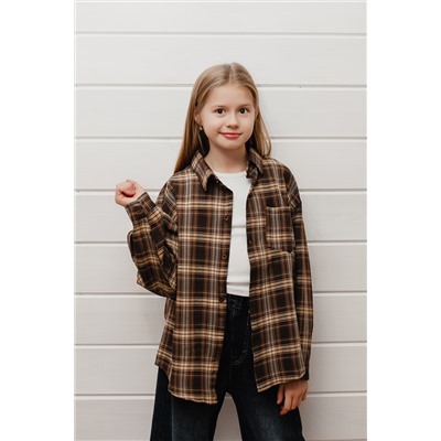 Рубашка подростковая коричневая