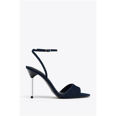 HIGH-HEELED DENIM SANDALS