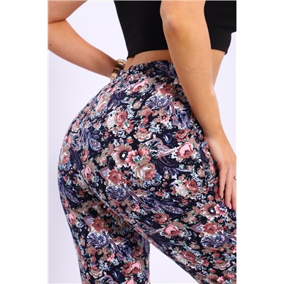 Бриджи женские с цветочным узором Бр-2