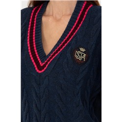 Kadın Lacivert V- Yaka Kazak