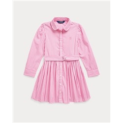 GIRLS 2-6X Striped Cotton Shirtdress