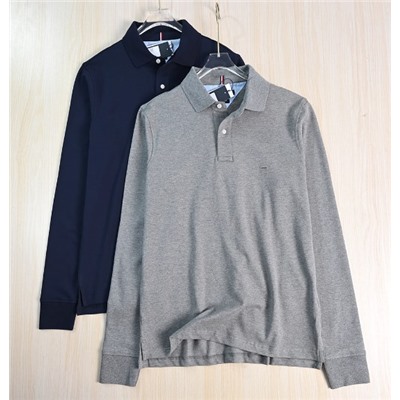 Мужская хлопковая вышитая рубашка-поло прямого кроя ТОММИ ХИЛФИГЕ*Р