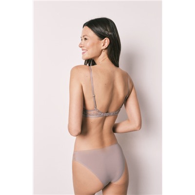 Sujetador triangular encaje beige NATURAL