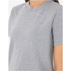Gri Melanj Slim Fit Basic Tişört