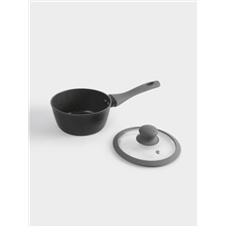 Ковш, 16 см, 1,3 л, с крышкой, с покрытием, алюминий, серо-черный, Robust
