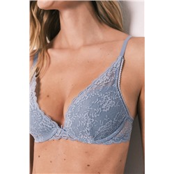 Sujetador halter relleno encaje azul INTUITIVE