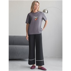 Футболка с принтом свободная эластичная из премиального хлопка