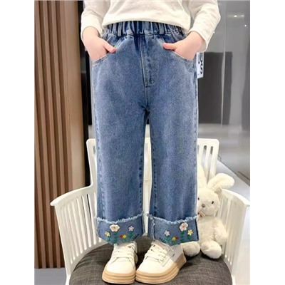 Джинсы для девочек с вышивкой
