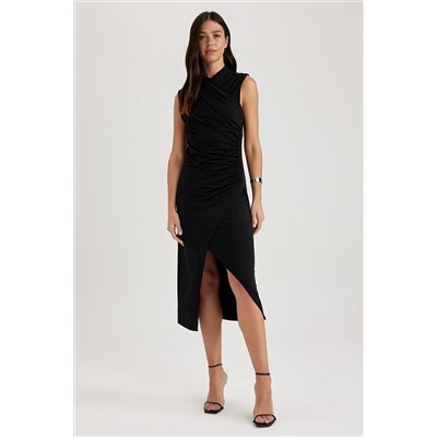 Defacto Bodycon Kolsuz Midi Kısa Kollu Elbise A8751AX23SM
