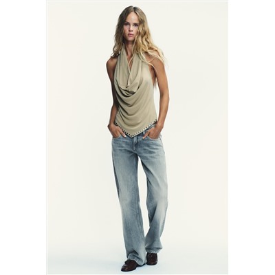 JEANS TRF WIDE LEG TIRO BAJO