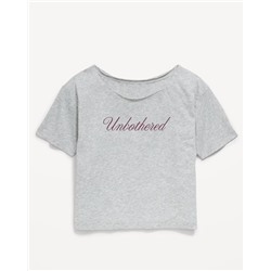 Off-Shoulder Graphic T-Shirt for Girls