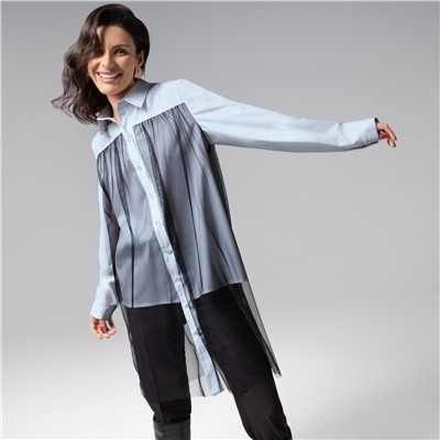 Рубашка из вискозы, Срочно на обложку (blue)