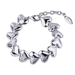 Браслет Сердцеедка (покрытие родий)16-20см, Есть комплект