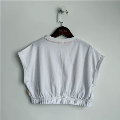 Детская короткая футболка на резинке к шортам выше, экспорт в Россию  ГУЛИВЕ*Р  Материал: 95% хлопок, 5% эластан