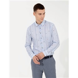 Mavi Slim Fit Uzun Kollu Gömlek