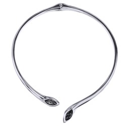 Колье Эдем (кристаллы SW темно-серые; покрытие родий), Есть комплект