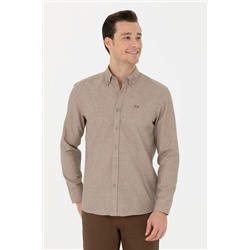 Erkek Camel Uzun Kollu Gömlek