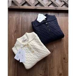 Женский трикотажный свитер с отложным воротником  Hacket*t Londo*n