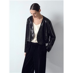 Укороченный жакет с пайетками, ML827/lustrini