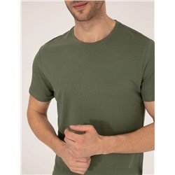 Haki Slim Fit Basic Tişört